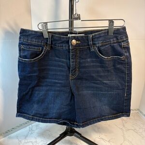Dakota Blue - Womens Dark Blue Stretchy Denim Jean Shorts; Size 10